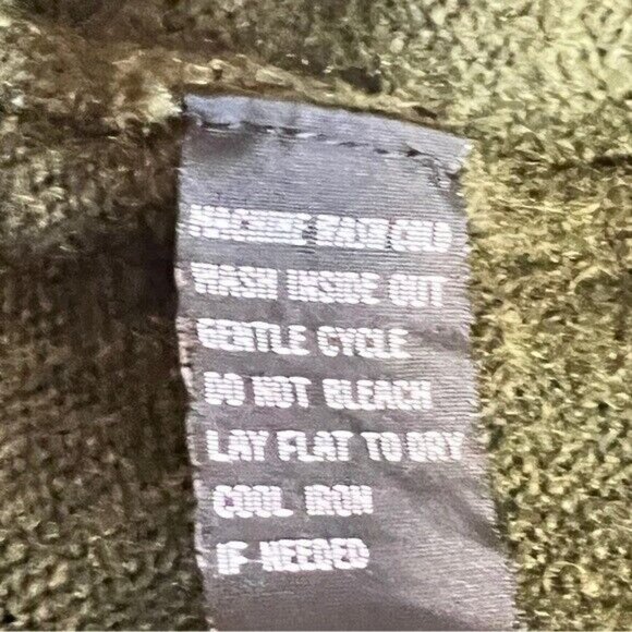 STUDIO Y Turtleneck Sweater Wool Blend‎ Sz S Olive Minimalist Outdoor Cabincore - Picture 12 of 12